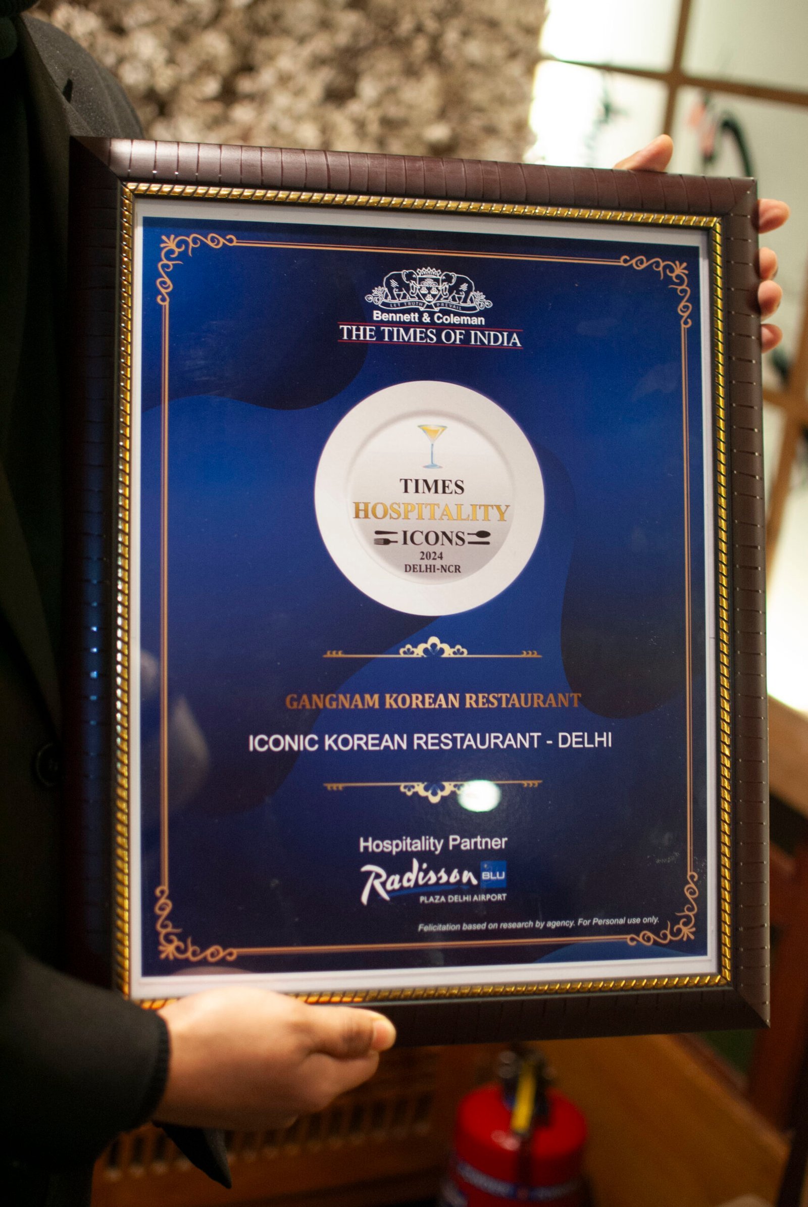 Celebrating the award with the team